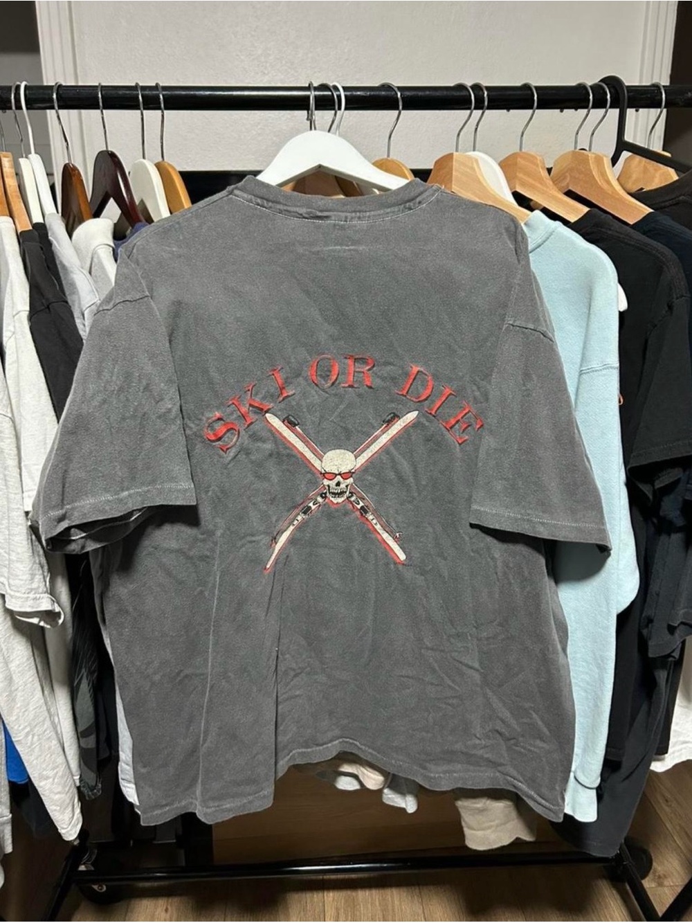 Men’s XXL Gray Vintage Hanes Heavyweight Ski Or Die  Snowbird Graphic Tee